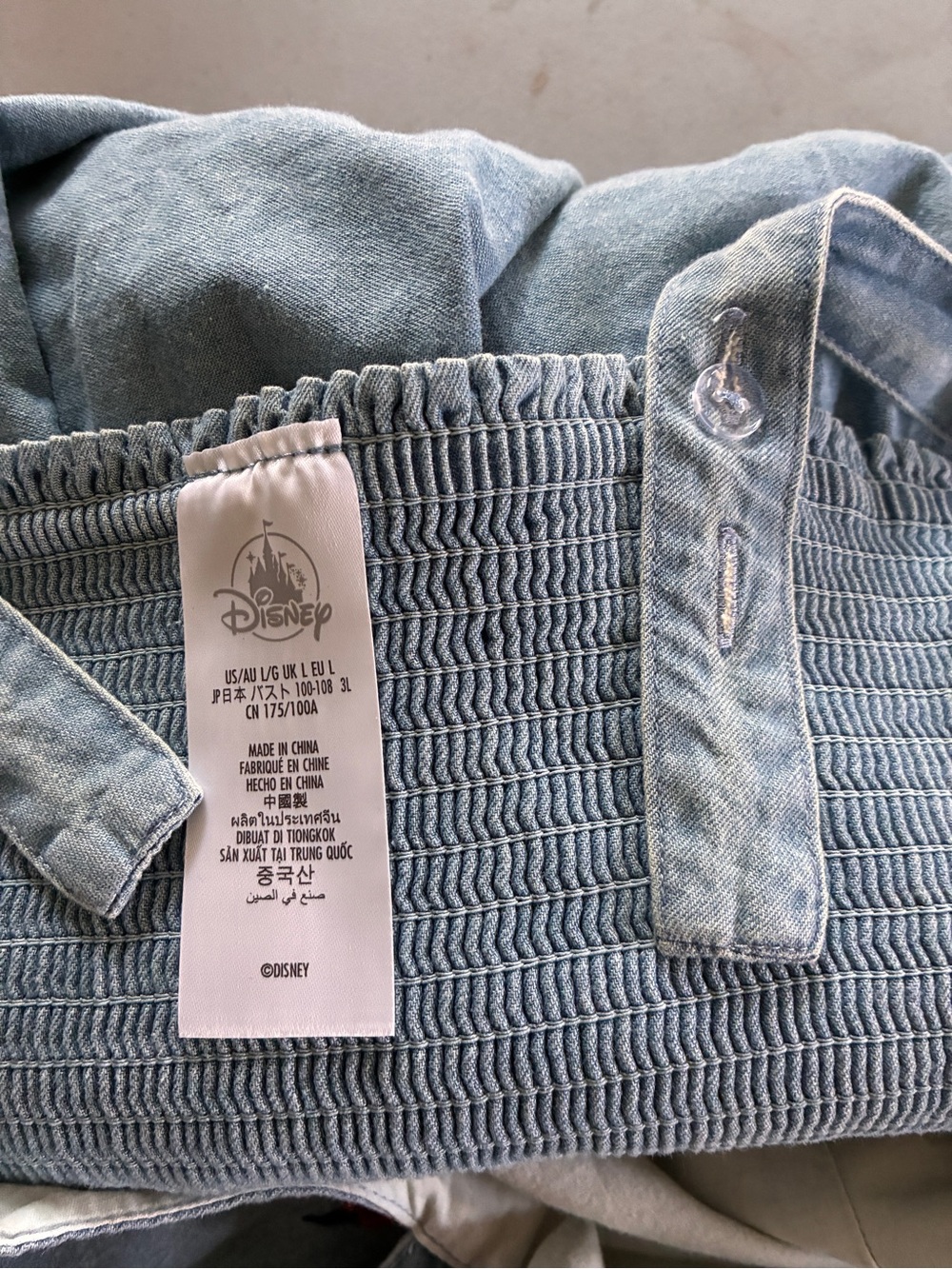 Disney Belle Beauty and The Beast Enchanted Rose Denim Sundress- Size Large - Picture 5 of 16